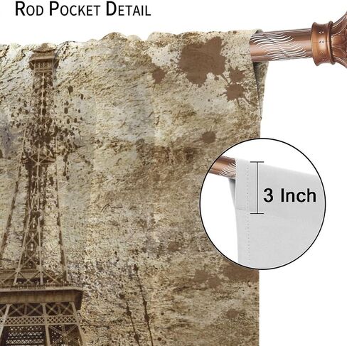 JESTRONRY City Landscape Bedroom Curtains,Paris Oil Painting Eiffel Tower Pink Girls Valentine's Day Theme Rod Pocket Window Drapes 2 Panel Set for Living Room Bedroom Kitchen Cafe W42xL54in in Kuwait