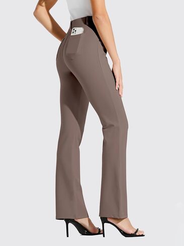 Women's Yoga Dress Pants Bootcut Work Slacks Stretch Office with Belt Loops 4 Pockets 28“/29"/30"/31"/33" in Kuwait