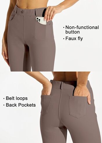 Women's Yoga Dress Pants Bootcut Work Slacks Stretch Office with Belt Loops 4 Pockets 28“/29"/30"/31"/33" in Kuwait