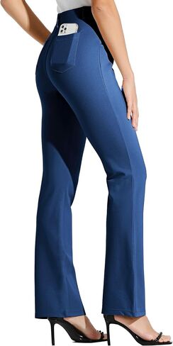 Women's Yoga Dress Pants Bootcut Work Slacks Stretch Office with Belt Loops 4 Pockets 28“/29"/30"/31"/33" in Kuwait