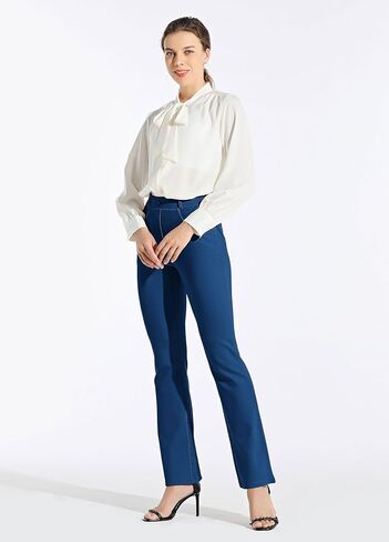 Women's Yoga Dress Pants Bootcut Work Slacks Stretch Office with Belt Loops 4 Pockets 28“/29"/30"/31"/33" in Kuwait