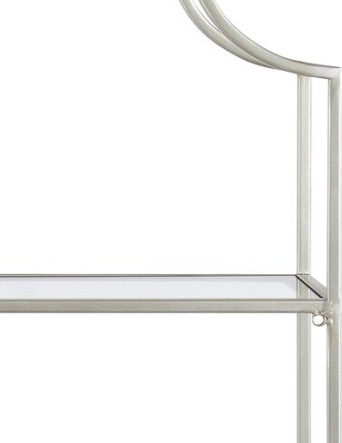 Kate and Laurel Ciel Glam 3-Tier Scalloped Wall Shelf, 20 x 30, Silver, Modern Shelving with Glass Tiers in Saudi Arabia