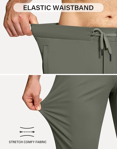 بنطال رياضي للجري للرجال مع جيوب بسحاب، بنطال رياضي برباط مطاطي للتمرين الرياضي in Kuwait