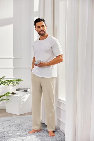 COOFANDY Men's Open Bottom Sweatpants Casual Yoga Pants Lightweight Jogger Lounge Pants with Pockets in Saudi Arabia