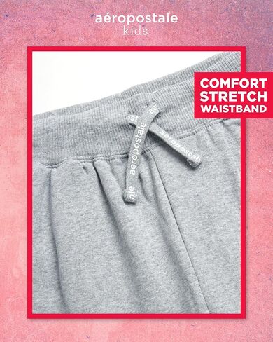 AEROPOSTALE Girls' Sweatpants - Fleece Wide Leg Performance Jogger Pants for Girls - Kids' Lightweight Joggers (7-16) in Kuwait