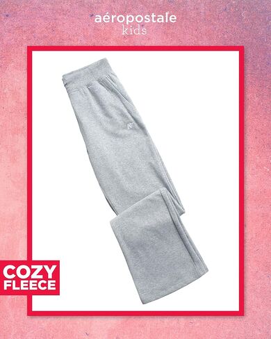 AEROPOSTALE Girls' Sweatpants - Fleece Wide Leg Performance Jogger Pants for Girls - Kids' Lightweight Joggers (7-16) in Kuwait