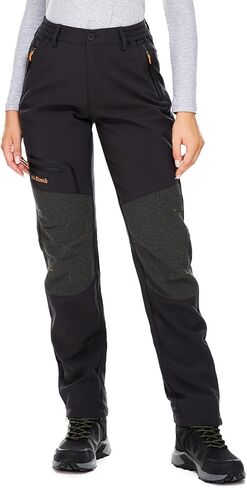 Womens Snow Ski Pants Waterproof Hiking Fleece Lined Insulated Softshell Outdoor Pants Snowboard Zipper Bottom Leg in Kuwait