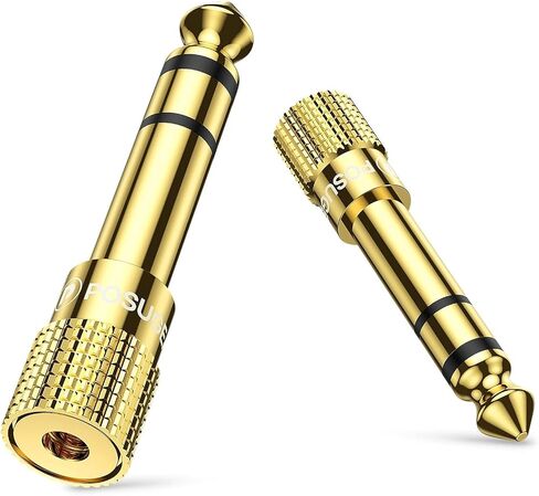 POSUGEAR 6.35mm 1/4 Male to 3.5mm 1/8 Female Stereo Headphone Adapter Connector Gold Plated, Headphone Jack Adapter for Speaker Headphone Aux Cable Guitar Digital Piano Amp, 1 Pack in Saudi Arabia