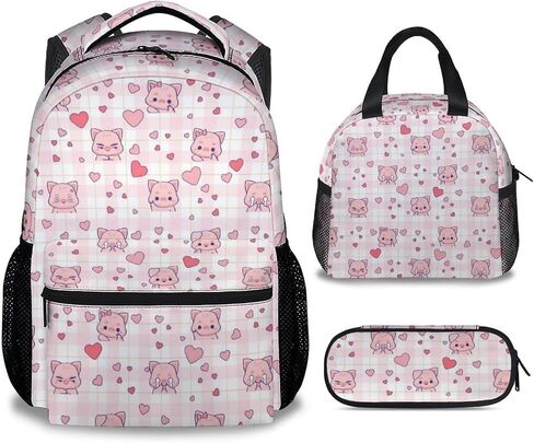 Pig School Backpack for Girls - 16 Inch Pink Backpacks for Kids 6-12 Years - Lightweight Cartoon Bookbag for Travel in Saudi Arabia