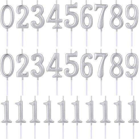 28 PCS Number Birthday Candles Rose Gold Number Candles Cake Candles for 1st Birthday to 18th Birthday Decoration, Wedding Anniversary, Party Celebration, Baby Showers (Rose Gold) in Kuwait