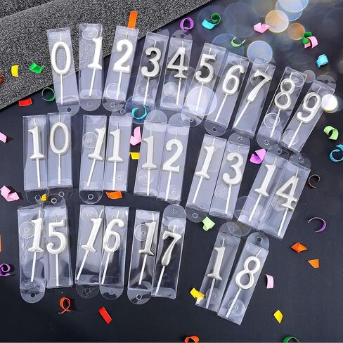 28 PCS Number Birthday Candles Rose Gold Number Candles Cake Candles for 1st Birthday to 18th Birthday Decoration, Wedding Anniversary, Party Celebration, Baby Showers (Rose Gold) in Kuwait