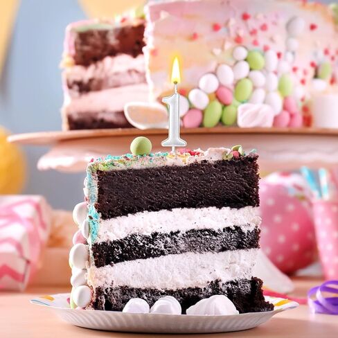 28 PCS Number Birthday Candles Rose Gold Number Candles Cake Candles for 1st Birthday to 18th Birthday Decoration, Wedding Anniversary, Party Celebration, Baby Showers (Rose Gold) in Kuwait