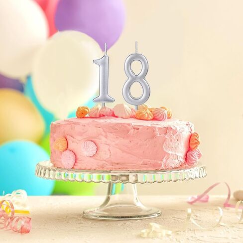 28 PCS Number Birthday Candles Rose Gold Number Candles Cake Candles for 1st Birthday to 18th Birthday Decoration, Wedding Anniversary, Party Celebration, Baby Showers (Rose Gold) in Kuwait