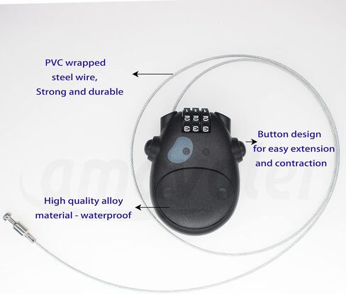 3 Digit Code Combination Password Lock for Helmet Lock Luggage Lock Travel LockStroller Bicycle Stroller Password Security Lock(Silver 1 pcs) in Saudi Arabia