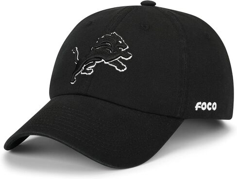 FOCO Men's NFL Team Logo Black & White Casual Classic Hat Caps in Saudi Arabia