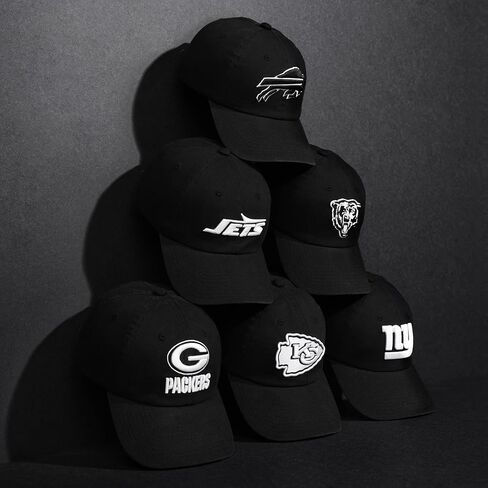 FOCO Men's NFL Team Logo Black & White Casual Classic Hat Caps in Saudi Arabia