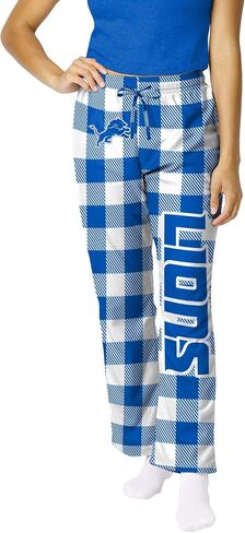 FOCO Pick Your NFL Team Gingham Checkered Pattern Women's Pajama Lounge Pants with Pockets and Drawstring Tie, Multicolor in Saudi Arabia