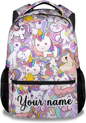Unicorn Backpack for Girls, 16" Unicorn Theme Bookbag with Adjustable Straps, Lightweight, Durable, School Bag with Large Capacity in Kuwait