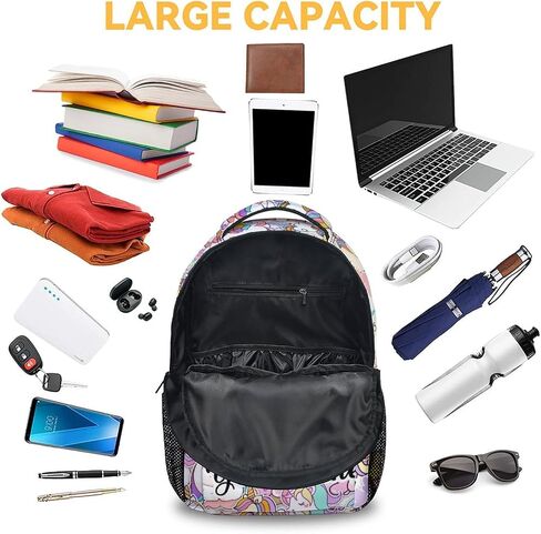 Unicorn Backpack for Girls, 16" Unicorn Theme Bookbag with Adjustable Straps, Lightweight, Durable, School Bag with Large Capacity in Kuwait
