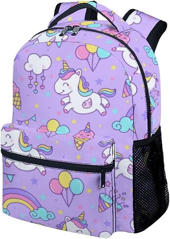 Unicorn Backpack for Girls, 16" Unicorn Theme Bookbag with Adjustable Straps, Lightweight, Durable, School Bag with Large Capacity in Kuwait