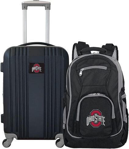 مجموعة حقائب السفر Denco Ohio State University Buckeyes المكونة من قطعتين، تتضمن حقيبة دوارة صلبة بلونين مقاس 21 بوصة وحقيبة ظهر للكمبيوتر المحمول مقاس 19 بوصة in Saudi Arabia