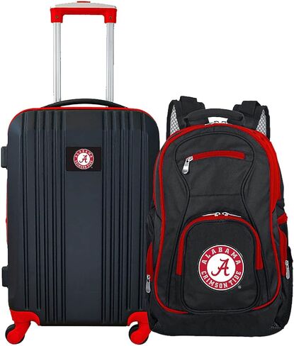 Denco University of Alabama Crimson Tide 2-Piece Luggage Set, Includes 21-inch Two-Tone Hardcase Spinner and 19" Laptop Backpack in Saudi Arabia