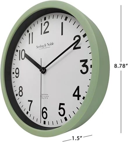 Wall Clock (Red) Modern Round Battery Operated Easy to Read, Hang & Operate, Quality Quartz Movement No Ticking, Light Weight, Perfect for Home Office/Den/Study/School/Kitchen/Kid’s Room in Saudi Arabia