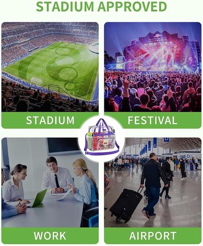 Bagenius Clear Bag Stadium Approved 12×6×12 Clear bag for Stadium Events Sports Concert Festival Work in Saudi Arabia