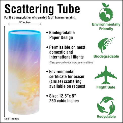 Casket Depot Green Forest Adult Size Memorial Collection Scattering Tube, Biodegradable Urn for Scattering Ashes, Eco Urn, Adult Size 13" Long, Holds Up to 250 Cubic Inches Ashes in Saudi Arabia