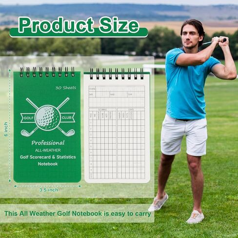 دفتر ملاحظات مقاوم للماء للجولف وبطاقة الأداء والإحصائيات 3.5 × 6 بوصة دفتر مجلة الجولف نادي الياردات كتاب جميع الأحوال الجوية دفتر جولف سجل كتاب الجولف حجم الجيب للرجال لاعبي الغولف الرياضيين in Kuwait