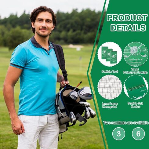 دفتر ملاحظات مقاوم للماء للجولف وبطاقة الأداء والإحصائيات 3.5 × 6 بوصة دفتر مجلة الجولف نادي الياردات كتاب جميع الأحوال الجوية دفتر جولف سجل كتاب الجولف حجم الجيب للرجال لاعبي الغولف الرياضيين in Kuwait