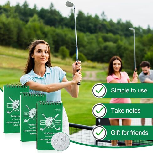 دفتر ملاحظات مقاوم للماء للجولف وبطاقة الأداء والإحصائيات 3.5 × 6 بوصة دفتر مجلة الجولف نادي الياردات كتاب جميع الأحوال الجوية دفتر جولف سجل كتاب الجولف حجم الجيب للرجال لاعبي الغولف الرياضيين in Kuwait