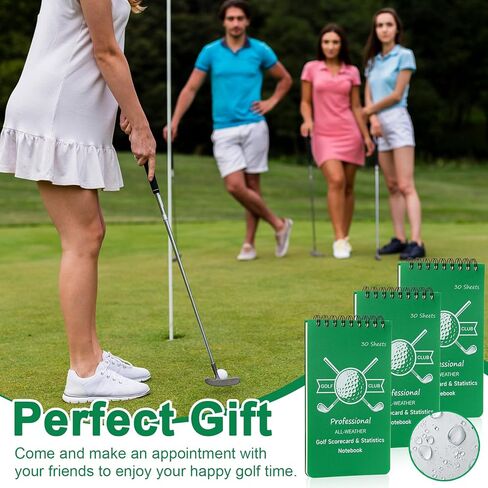 دفتر ملاحظات مقاوم للماء للجولف وبطاقة الأداء والإحصائيات 3.5 × 6 بوصة دفتر مجلة الجولف نادي الياردات كتاب جميع الأحوال الجوية دفتر جولف سجل كتاب الجولف حجم الجيب للرجال لاعبي الغولف الرياضيين in Kuwait