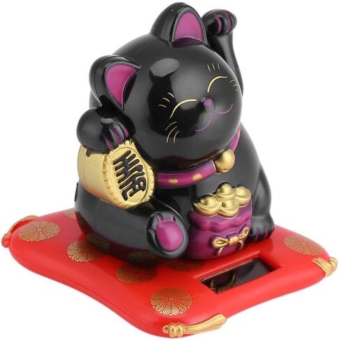 Lucky Wealth Welcoming Cat, Solar Powered Cute Waving Cat Good Luck Wealth Welcoming Cats Home Display Car Decor.(White) in Saudi Arabia