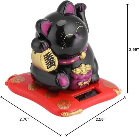 Lucky Wealth Welcoming Cat, Solar Powered Cute Waving Cat Good Luck Wealth Welcoming Cats Home Display Car Decor.(White) in Saudi Arabia