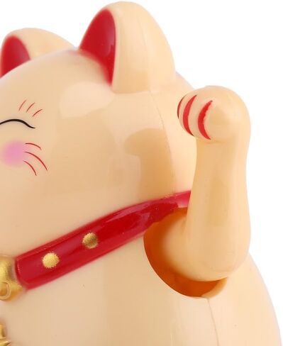 Lucky Wealth Welcoming Cat, Solar Powered Cute Waving Cat Good Luck Wealth Welcoming Cats Home Display Car Decor.(White) in Saudi Arabia