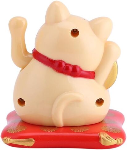 Lucky Wealth Welcoming Cat, Solar Powered Cute Waving Cat Good Luck Wealth Welcoming Cats Home Display Car Decor.(White) in Saudi Arabia