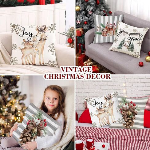 JUSTOTRY 4pc Halloween Decoration Pillow Covers 18x18 for Halloween Indoor Outdoor Decor Boo Vintage Couch Throw Pillows Cases for Sofa Bedroom Home Kitchen Decorative in Saudi Arabia