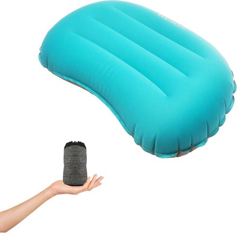 Camping Pillow-Compressible, Ultralight Inflatable,Compact, Comfortable, Ergonomic Inflating Pillows for Neck & Lumbar Support While Camp, Hiking(Navy Blue,with Anti Slip Straps) in Saudi Arabia