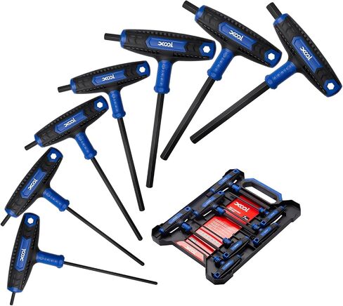 XOOL 14PCS T Handle Allen Wrench Set, Metric & SAE Hex Key Set, Long Arm Hex Key Wrench Set with Portable Organizer in Kuwait