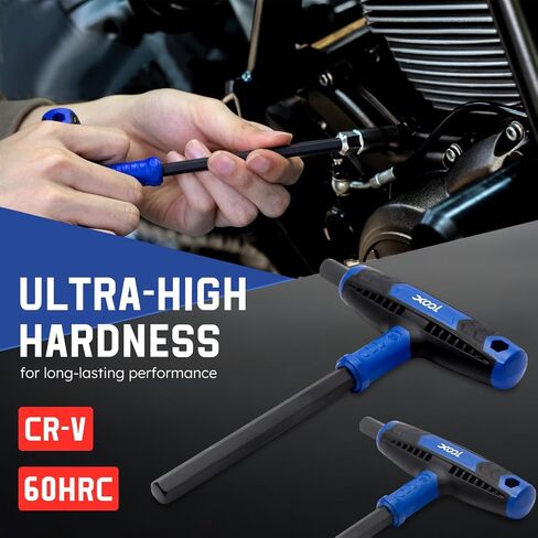 XOOL 14PCS T Handle Allen Wrench Set, Metric & SAE Hex Key Set, Long Arm Hex Key Wrench Set with Portable Organizer in Kuwait