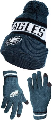 Ultra Game NFL Mens Womens Super Soft Winter Beanie Knit Hat With Extra Warm Touch Screen Gloves in Saudi Arabia