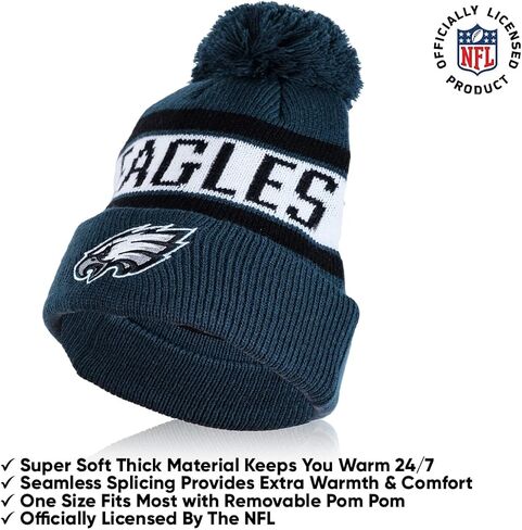 Ultra Game NFL Mens Womens Super Soft Winter Beanie Knit Hat With Extra Warm Touch Screen Gloves in Saudi Arabia