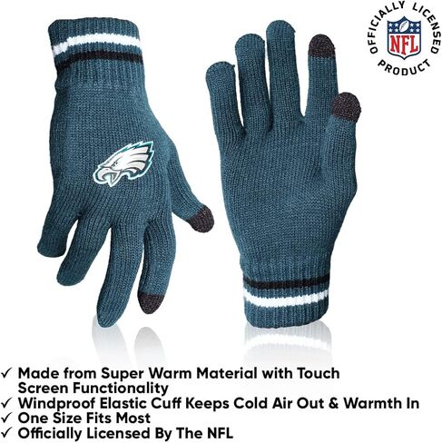 Ultra Game NFL Mens Womens Super Soft Winter Beanie Knit Hat With Extra Warm Touch Screen Gloves in Saudi Arabia
