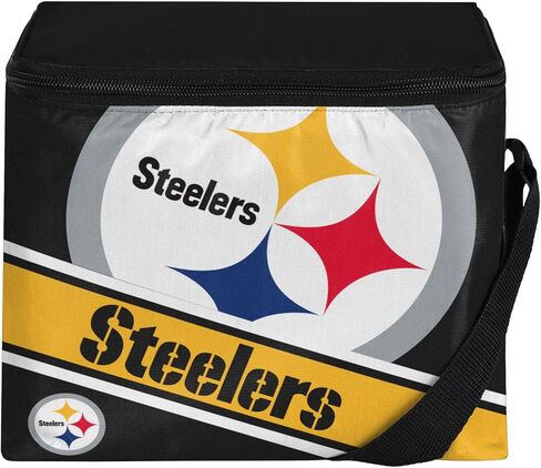 FOCO Pittsburgh Steelers Big Logo Stripe 6 Pack Cooler in Saudi Arabia