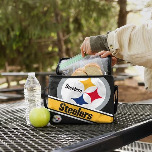 FOCO Pittsburgh Steelers Big Logo Stripe 6 Pack Cooler in Saudi Arabia