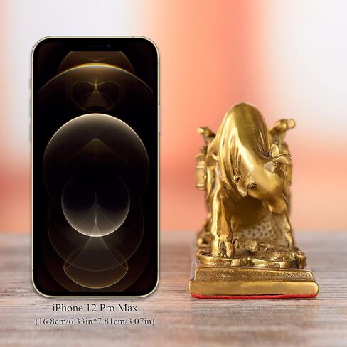 BRASSTAR Resin Fengshui Statue Bull Bring Gold Attract Wealth Fortune Luck Gather Wall Street Business Gifts Financial Securities Mascot Office Home Decor PTWQ020 in Kuwait