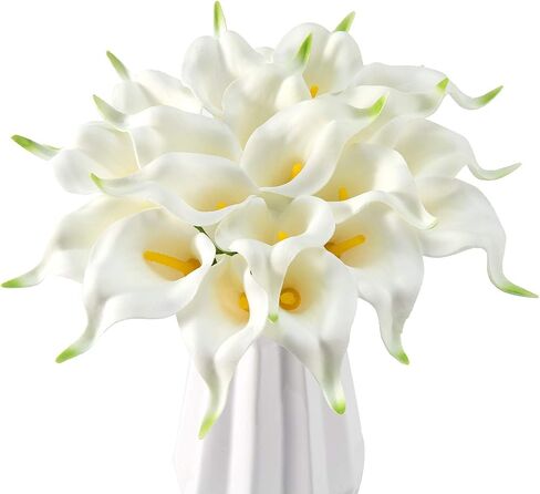 22pcs 13.4 Inch Peacock Blue Lataex Real Touch Artificial Calla Lily Flowers, for Home Decor for Spring Flowers, Home Kitchen, Wedding Decorations, and centerpieces. in Kuwait