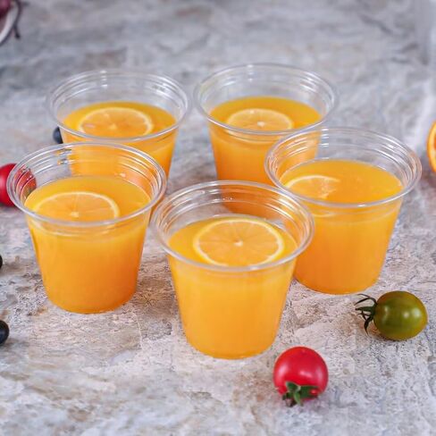 Lamosi 9 Oz Clear Plastic Cups, 50 Count Disposable Plastic Drinking Cups, PET Plastic Party Cups for Cocktail, Wine, Juice, Iced Coffee, Cold Drinks in Saudi Arabia