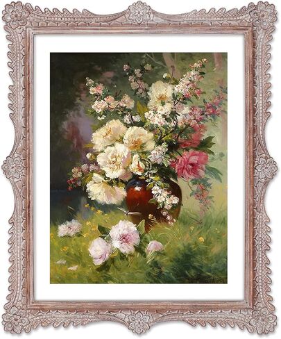 SIMON'S SHOP 11x14 Frame with Mat for 8x10 Picture, Wall and Tabletop Picture Frames, Poster Frame 11x14, French Style Home Decor (Walnut) in Kuwait
